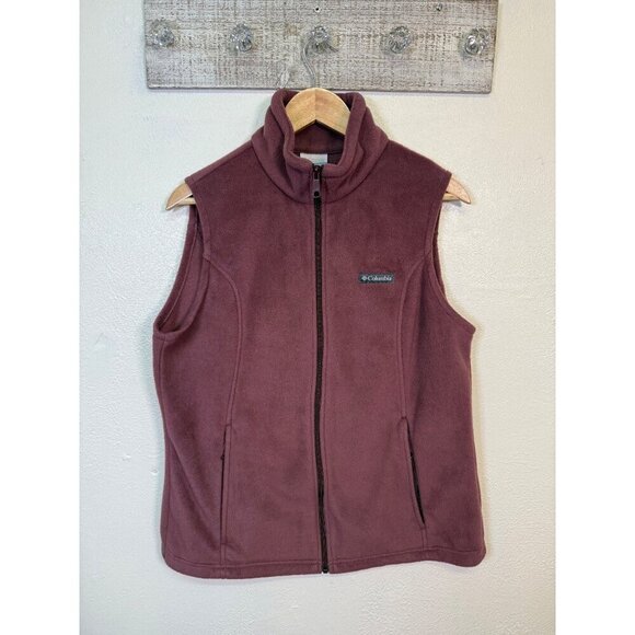 Columbia Sportswear Company Jackets & Blazers - Columbia Womens Burgundy Fleece Vest  Large Full-Zip Athleisure Outdoors